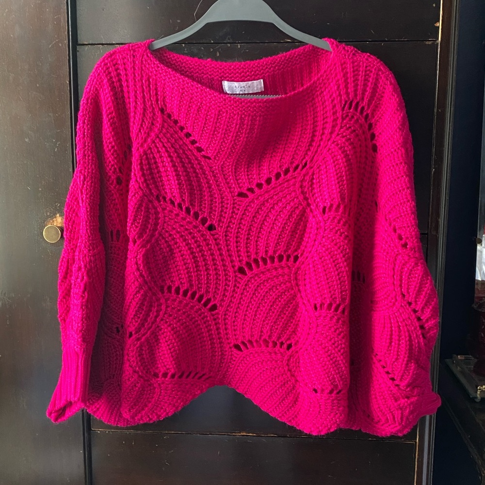 COPY - NWOT Elodie batwing crop magenta sweater M